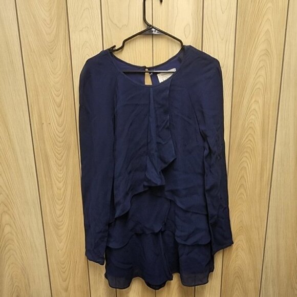 Nicole Miller - Small Flutter Romper (Navy) Women's Jumpsuit & Rompers O… - Picture 5 of 5